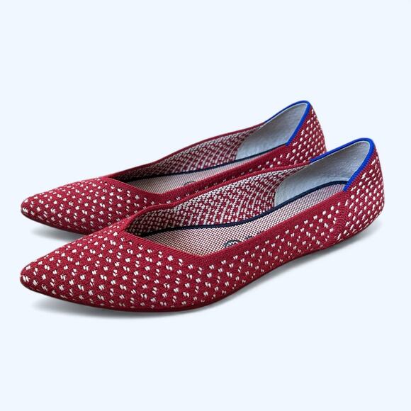 Rothy's Shoes - Rothy’s The Point Knit Ballet Flats Red Apple Honeycomb Women’s 8.5 Chic Preppy